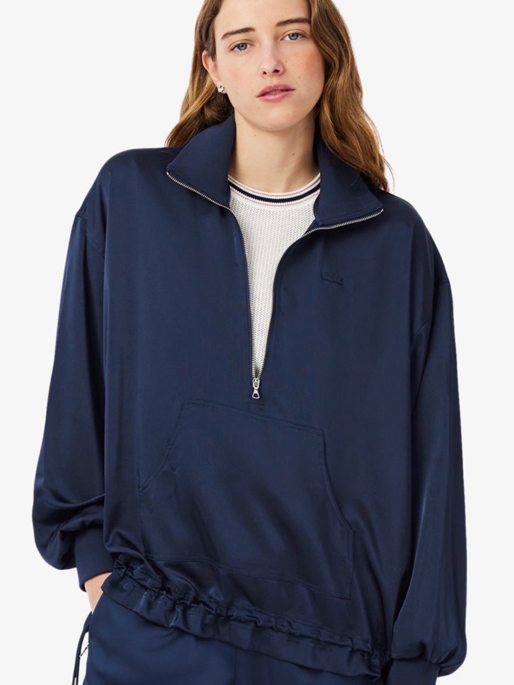 Lacoste Women's Half-Zip Oversized Pullover Jacket